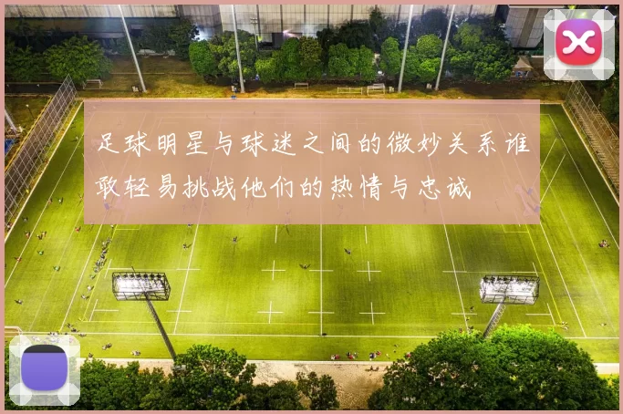 足球明星与球迷之间的微妙关系谁敢轻易挑战他们的热情与忠诚
